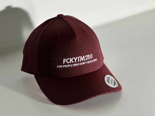 Premium Bordeaux Cap Baseball Style White FCKYIM21 Logo