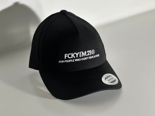 Premium Black Cap Baseball Style White FCKYIM21 Logo