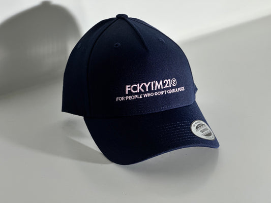 Premium Navy Cap Baseball Style Pink FCKYIM21 Logo