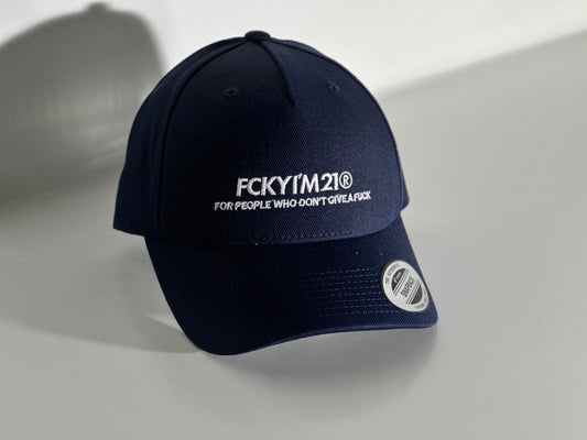 Premium Navy Cap Baseball Style White FCKYIM21 Logo