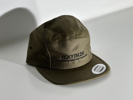 Premium Army Green Cap Jockey Style Black FCKYIM21 Logo