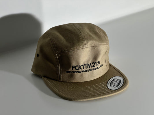 Premium Kaki Cap Jockey Style Black FCKYIM21 Logo