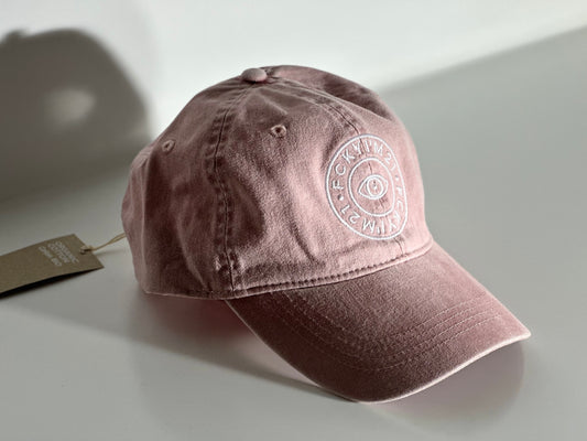 Premium Soft Pink Cap Baseball Style White ROUND Logo