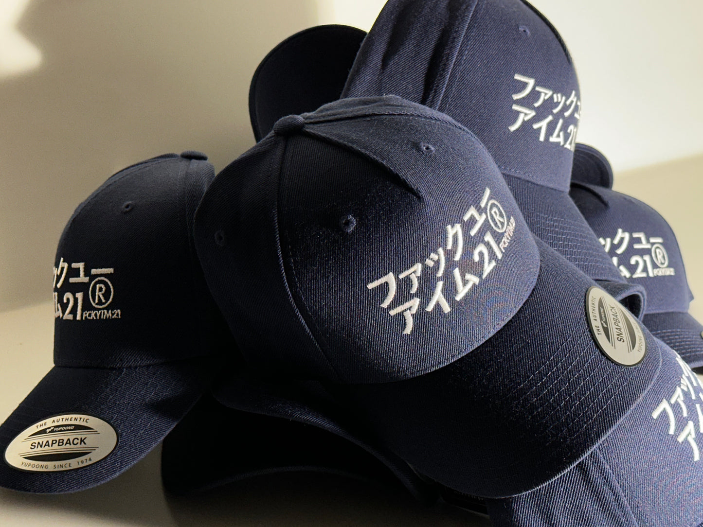 Premium Navy Cap Baseball Style White JAPAN Logo