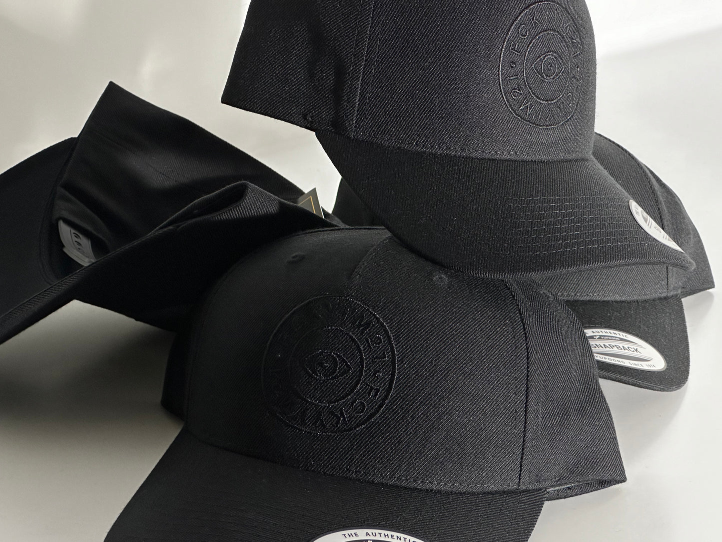 Premium Black Cap Baseball Style Black ROUND Logo