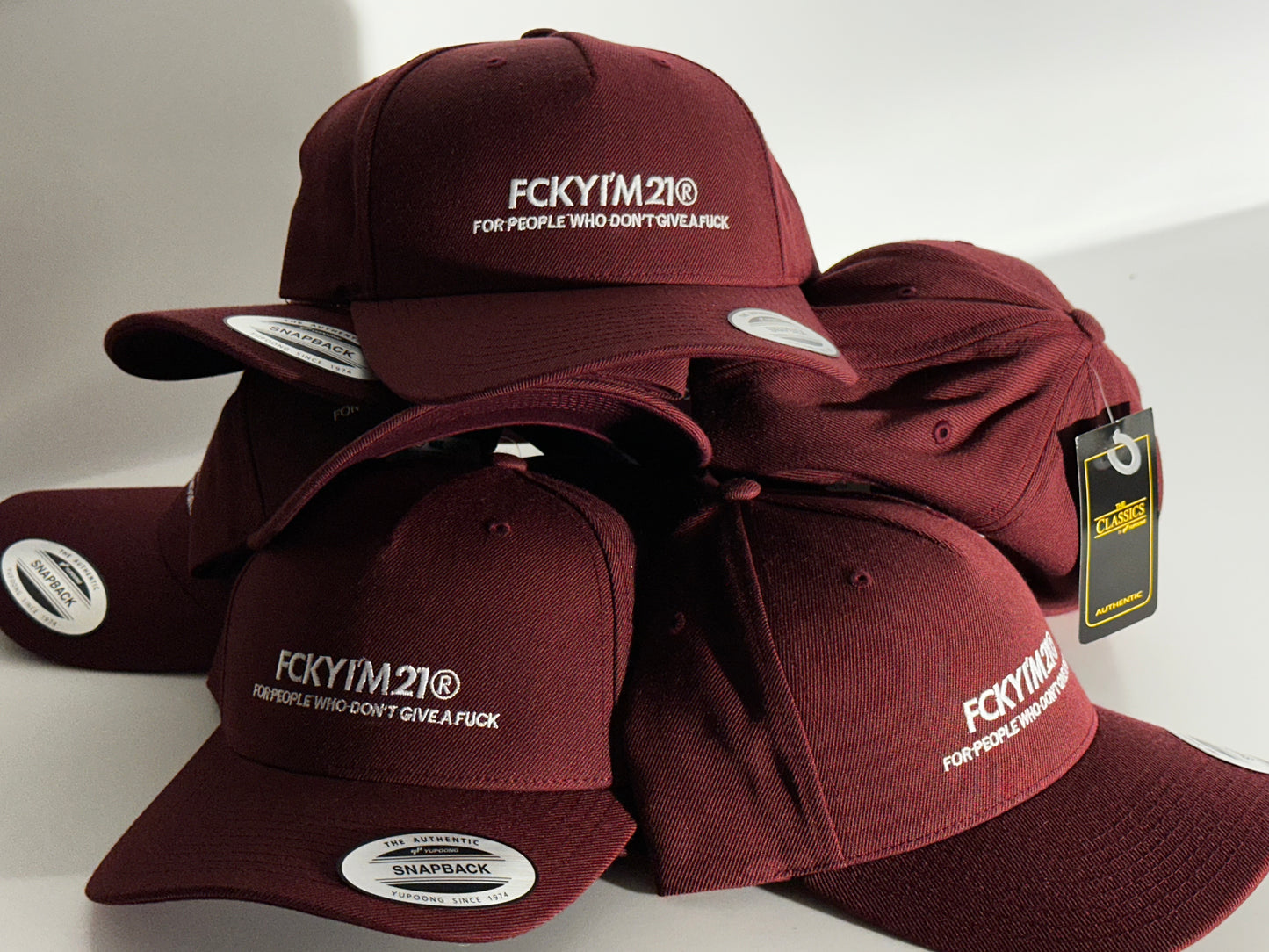 Premium Bordeaux Cap Baseball Style White FCKYIM21 Logo