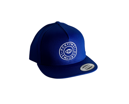 Premium Royal Blue Cap Baseball Style White ROUND Logo