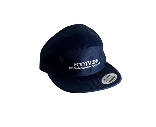 Premium Navy Cap Jockey Style White FCKYIM21 Logo