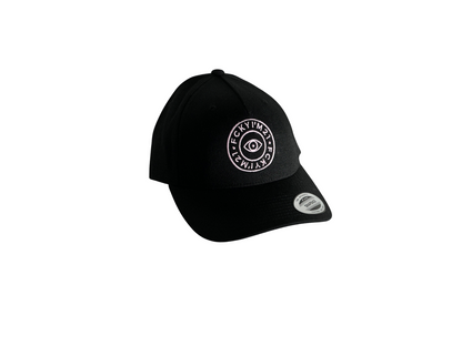 Premium Black Cap Baseball Style Pink ROUND Logo