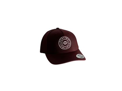 Premium Bordeaux Cap Baseball Style White ROUND Logo
