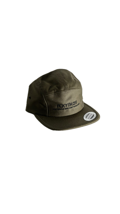 Premium Army Green Cap Jockey Style Black FCKYIM21 Logo