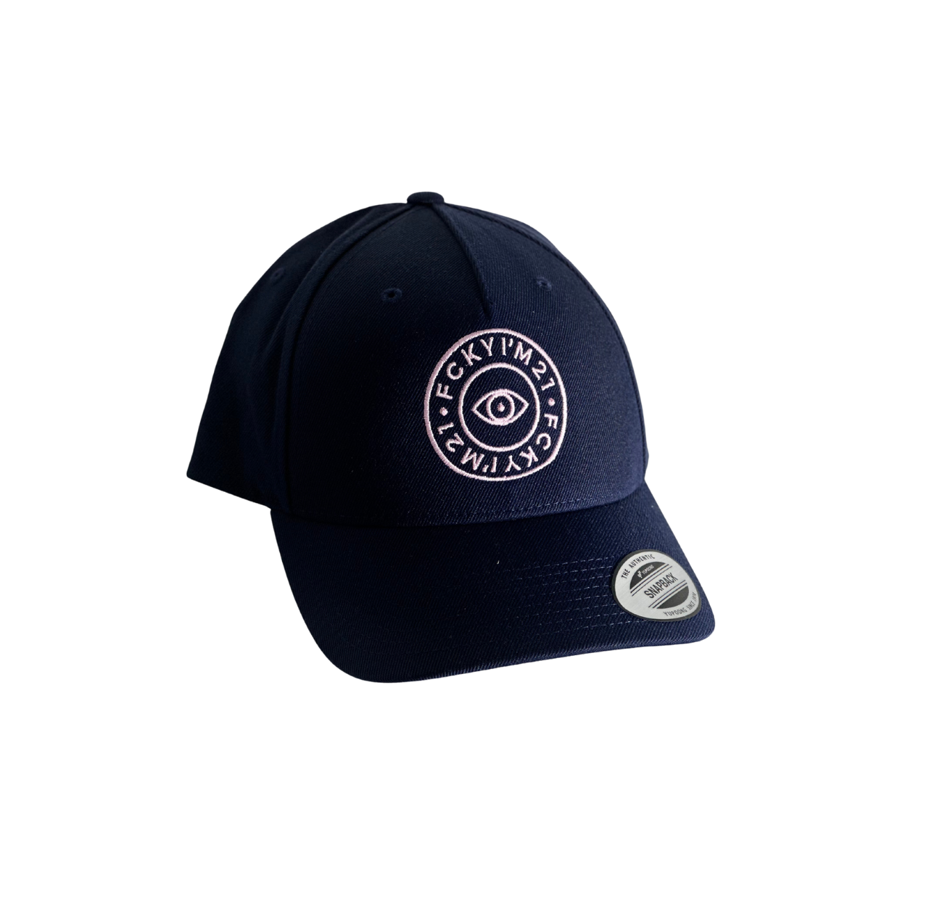Premium Navy Cap Baseball Style Pink ROUND Logo
