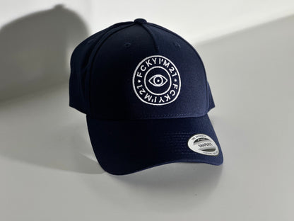 Gorra Azul Marino Premium Estilo Baseball Logotipo REDONDO Blanco
