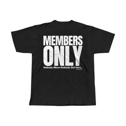 MEMBERS ONLY WHITE / PREMIUM COTTON TEE SHIRT OVERSIZED